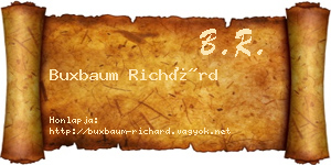 Buxbaum Richárd névjegykártya