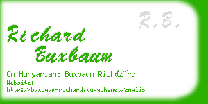 richard buxbaum business card